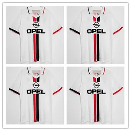 1995-1996 빈티지 풋볼 저지 카카 말 디니 반 바스틴 Pirlo Gullit Shevchenko Vintage Milan S-Shirt Classic Set 남자 Maillots AC Football Jersey Clothing