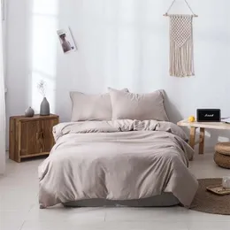 Conjunto de roupa de cama com design de tecido de cor sólida conjunto de capa de colcha cama de casal edredom el Home 230721
