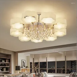 Luzes de teto Lustres Teto de cristal Moderna sala de estar Quarto de luxo Estudo LED Inteligente Restaurante Lâmpada pendente interna