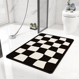 Bath Mats Nordic Super Absorbent Mat Beige Anti-halk Söt matta för dusch toalett wc golvmattor moderna badrumstillbehör hem