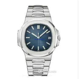 2020 Waterproof Watch Men Automatyczne zegarki 5711 Srebrny pasek niebieski męski nierdzewne mechaniczne Montre de Luxe Na rękę RELOJ HOMBR233S
