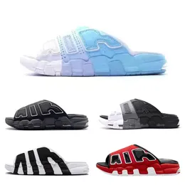 GAI More Uptempos Slides Designer Mens Womens Sandal Black White Red Grey