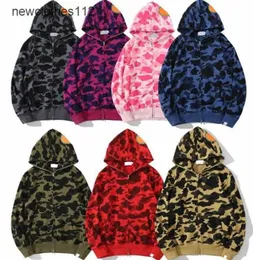 Mens hoodie Full Zip Up Shark Hoodies för kvinna Designer Camouflage Bape Jacket Hoody Hooded Sweatshirt Man Womens Warm Long Sleeve Tech Fleece5648