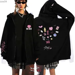 Stray Kids Hoodie Maxident New Album 2022 Winter Warm Women Hoodies Spring/autumn Sweatshirt Zip Up Clothes Sudaderas L230625