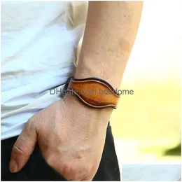 Armreif Lederuhr Form Dornschließe Gürtelmanschette Verstellbares Armband Armband für Männer Frauen Modeschmuck Drop Lieferung Armbänder DHDY