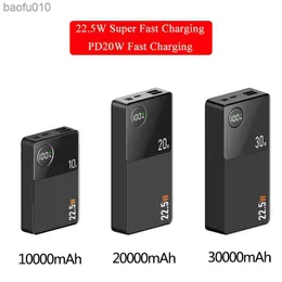 30000mah Power Bank 22.5 Вт быстрая зарядка портативный аккумулятор для iPhone 13 12 Samsung Xiaomi Huawei PD20W PowerBank для ноутбука L230619