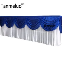 Saia de mesa 10 pés20 pés pano de comprimento com pano colorido Swag Drape gelo tecido de seda Rodapé Decoração de evento de festa de casamento p230721