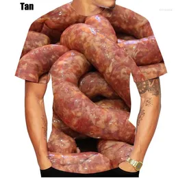 Men's T Shirts Fashion Casual Sausage Food Men/WomenShort Sleeve T-shirts Funny Tops Soft T-Shirt
