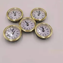 Klocktillbehör 5st Gold Rim Diameter 50mm Insert Quartz Clock för byggd - i huvud DIY -skrivbordet