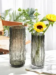 Vase Nordic Simple Primary Color Glass Vase Transparent Flower Afrignalsテーブルデコレーションリビングルーム家具ホーム装飾クラフト