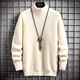 SWEATER SWEATERS MĘŻCZYZN 2023 Zima norka kaszmirowa kaszmirowe Casual O Neck Miękki ciepły sweter Autumn Mohair Pull