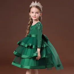 Kids Christmas Eve Girls Wedding Flower Dresses Princess Autumn Costume Elegant Party Pageant Formal Gown For Teen 3-12 Years