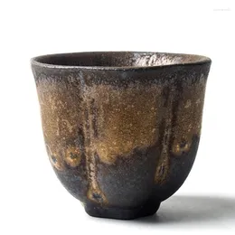 Koppar tefat vintage stoare keramik te cup keramik retro personlig mästare zen antik kinesisk skål