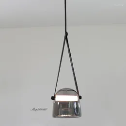 Lampy wiszące nordyckie dymne szara światła LED Pas Pas Pas Waiting Lampa jadalnia Prosta szklana oświetlenie żyrandol Living Home Decor