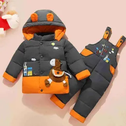 Pullover Winter Warm Jacket Jumpsuit For Baby Boys and Girls Cartoon Clothing Set som täcker barn och småbarn i åldrarna 1-4 Z230724