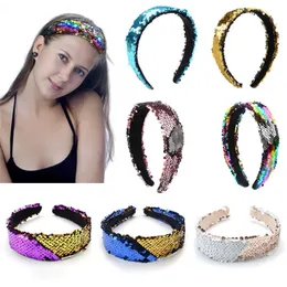 2019 Mode Sirène Paillettes Bandeau Paillettes 20 couleurs Cerceau De Cheveux Paillettes pour femmes Fermoirs À Cheveux pour la fête colorée en plein air Bijoux De Cheveux JY24