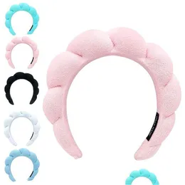 Headwear Acessórios para o cabelo Moda Alta Cranial Top Cor Sólida Veet Braid Hoop Spa Maquiagem Esportes Yoga Head Headpiece Drop Delivery Dhf6W