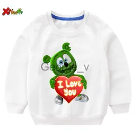 Hoodies tröjor gummy björn barn hoodies tröjor jag älskar dig t -shirt mode personlighet casual t shirt barn pojkar flickor tshirt tröja j230724