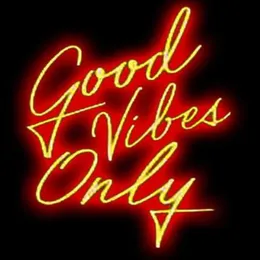 17 14 Zoll Gift Good Vibes Only Glasröhre Neonlichtschild Home Beer Bar Pub Aufenthaltsraum Game Lights Windows Glaswandschild286J