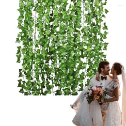 Fiori decorativi Piante artificiali Sporgenza Foglie finte Coperta Vegetazione realistica Edera Vite Decorazione per casa Camera Giardino Matrimonio esterno