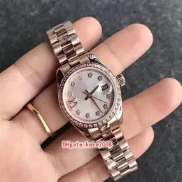 Relógios de Pulso 6 Cores 279135rbr-0001 279383RBR 179383 Mostrador Diamante de Dois Tons 28mm ETA 2617 Movimento Mecânico Automático Feminino Lady245v