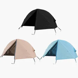 Tält och skyddsrum Camping Folding Tält Portable Outdoor Ground Tält Enstaka person Vattentät UV som används för vandring tillsammans med säng 230720