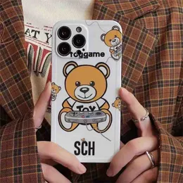 Fashion Bear Printed Phone Case Classic Brand Phone Cover Mens Designer Telefoner Skyddsfodral för iPhone XS XR 11Pro 12 13Pro 14Promax