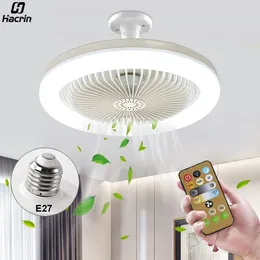 Outro ventilador de teto para jardim doméstico com luzes controle remoto E27 conversor base 30W iluminação LED inteligente para sala de estar 230721