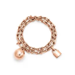 TIFF Luxury Style Stackable Ball Lockチャームブレスレット12mmボール直径ジュエリー11ファッションレディースギフトWhole3367