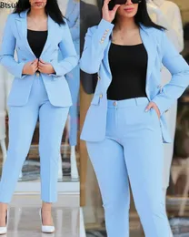 Women's Two Piece Pants Two Piece Ultra Thin Women's 2-Piece Elegant Women's Pants Set New 2023 Women's OL Design Formal Business Jacket Set and Pants Z230724