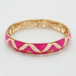 Bangle Fuchsia Эмале металлические браслеты для женщин, разработанных модными модными ювелирными аксессуарами, подарки богемия модные стили Bijoux MQ069