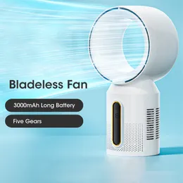 Other Home Garden 3000mAh Bladeless Tower Fan 5 Speed Desk Floor Standing Table Fans USB Rechargeable For Baby Mute Cooler Air Conditioner 230721