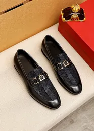 2023 Mens Dress Shoes Classic Designer Genuine Leather Handmade Flats Male Brand Brogue Business Suit Footwear Flats Size 38-45