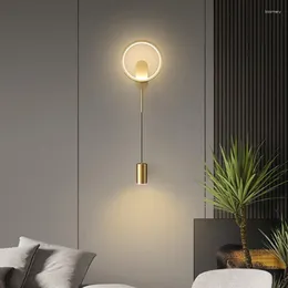 Lampa ścienna nowoczesna przełącznik LED Sconce Deco świece Koreańskie wystrój pokoju