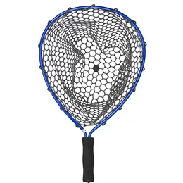 Fiske tillbehör Fish Net Soft Silicone Fish Net Aluminium Alloy Rod Eva Handle med elastisk rem och spännefisket Net Tool 230720