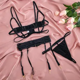 Sexy Lingerie Set With Hollow Out Design, Open Cup Bra, Thong, And Bras N  Things Garter Perfect For Womens Temptation And Lenceria Sex Suit Costume  From Micandy, $18.87