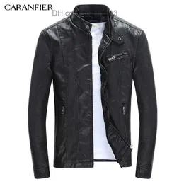 Мужские куртки Caranfier Mens Pu Jackets Coats Motorcycle Biker Faux Leather Jacket Мужена