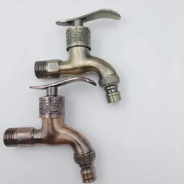 Bathroom Sink Faucets Antiqued Copper Color G1/2 DN15 Metal Cold Water Tap Fast On Faucet Household Building Bibcock Basin