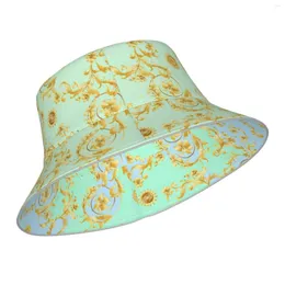 Baskar NoisyDesigns reversibel Bucket Hat Retro 3D European Flower Mönster Fisherman's Foldble Night Reflect Light