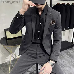 Męskie dresy butikowe butikowa kurtka+spodni Slim Casual Business Suit Groom's Wedding Cunit Tailcoat Formal Suit S-7xl Z230724