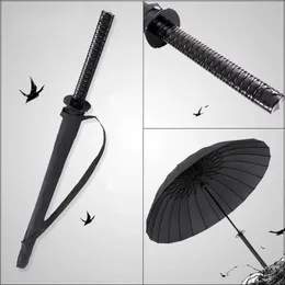 Creative Long Handle Large Windproect Samurai Sword Paraply Japanese Ninja-liknande Sun Rain Straight Paraplyer Automatic Open 09282573