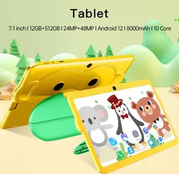 7 tum 10 Core 12 GB+256 GB Android 12 WiFi Tablet PC 8000mah Battery Dual Camera Bluetooth 4G 5G SMART 7InCH Call Phylets Gifts Stöd TF SD Card for Children Children Children