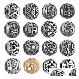 Metals Ancient Sier Loose Beads Original Charms Bracelets Pendant Trinket Jewelry For Women Diy Making Drop Delivery Dh5Am