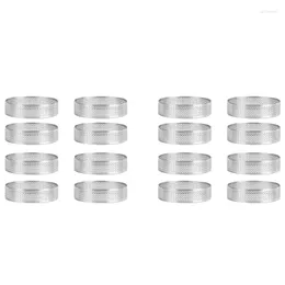 Baking Tools 16Pcs Stainless Steel Tart Ring Cake Mousse Round Double Rolled Metal Mold 8 Pcs 10Cm & 8Pcs 6Cm