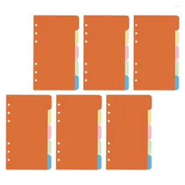 PCS A5 Notebook Wpełszcza luźne spoiwa liści 3-Pierścień A6 Pockets Filller Papier Note- Zakrycie Systemów Separator Separator Kolor Dividers