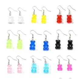 Charme Mode Einfache Nette Colorf Acryl Tier Bär Baumeln Ohrringe Für Mädchen Frauen Kinder Geburtstag Geschenk Schöne Schmuck Drop Lieferung