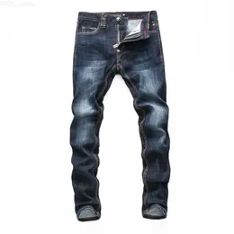 Niedźwiedź męski klasyczny moda pp man rock moto męsny design Raped Distressed Chudy Denim Biker Plein Jeans L231024