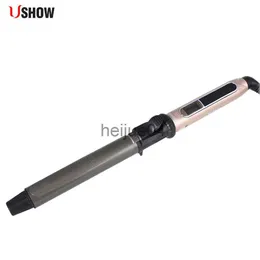 Curling Irons USHOW Professional Rotating Curling Iron Nano Titanium Black Gold Hair Curler with LED Digital Temperature Display x0721