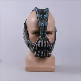 Cos Bane maskerar Batman Movie Cosplay Props the Dark Knight Latex Mask Fullhead Breattable för Halloween3351