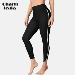 Men's Swimwear Charmleak Swimming Pants UPF 50 High Waist Side Splits Quick Drying Soft Gusseted Crotch Swim Bottom 230724